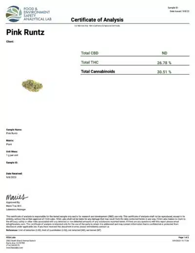 Top Shelf THC-A Pre Roll Pink Runtz (30.51%) - Image 3