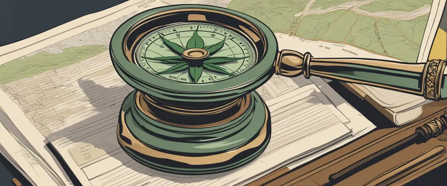 Is THCA Legal in Utah: State Laws and Regulations Overview 3 A scale weighing marijuana sits on a table, surrounded by legal documents and a map of Utah. A gavel and law books are in the background